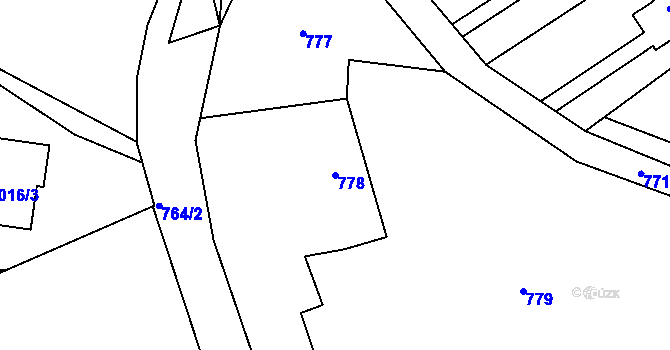 Parcela st. 778 v KÚ Lelekovice, Katastrální mapa