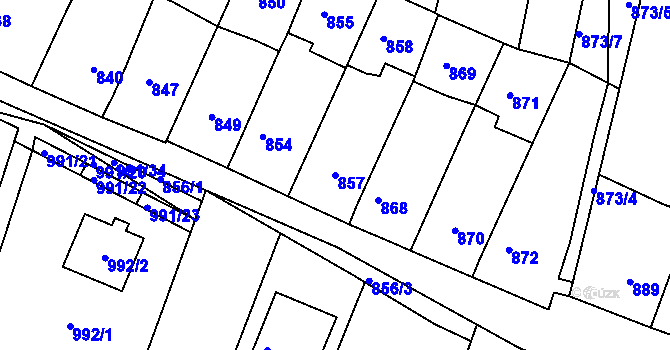 Parcela st. 857 v KÚ Lelekovice, Katastrální mapa