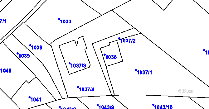 Parcela st. 1036 v KÚ Lelekovice, Katastrální mapa