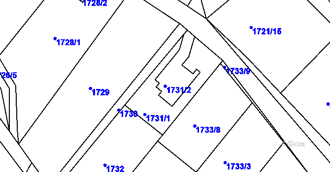 Parcela st. 1731/2 v KÚ Lelekovice, Katastrální mapa