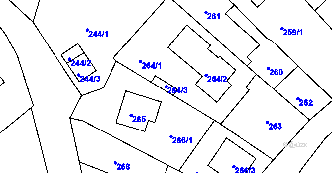 Parcela st. 264/3 v KÚ Lelekovice, Katastrální mapa