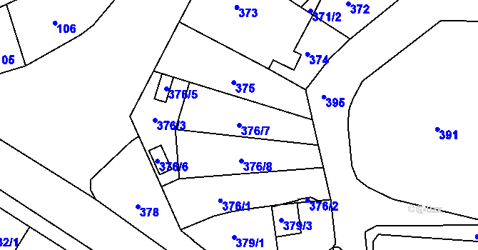 Parcela st. 376/7 v KÚ Lelekovice, Katastrální mapa