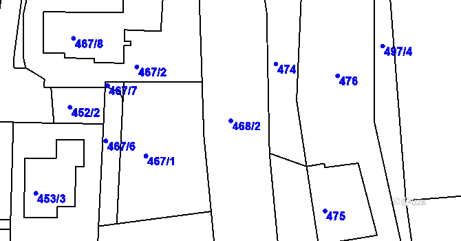 Parcela st. 468/2 v KÚ Lelekovice, Katastrální mapa