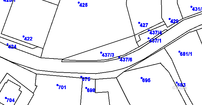 Parcela st. 437/3 v KÚ Lelekovice, Katastrální mapa