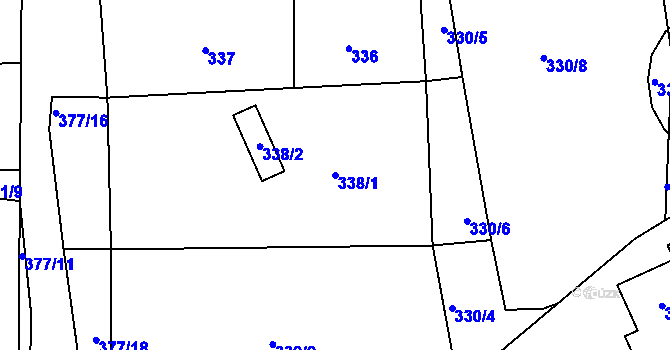 Parcela st. 338/1 v KÚ Lelekovice, Katastrální mapa