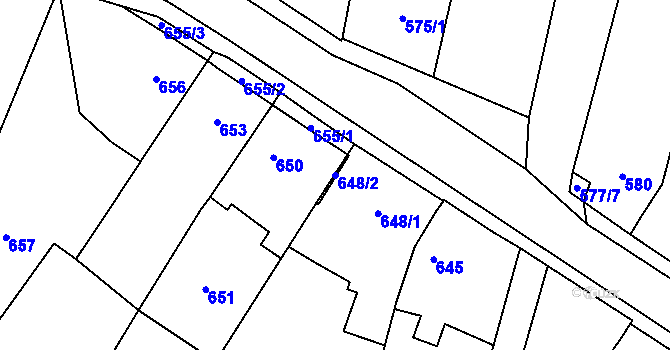 Parcela st. 648/2 v KÚ Lelekovice, Katastrální mapa