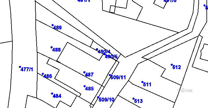 Parcela st. 490/5 v KÚ Lelekovice, Katastrální mapa