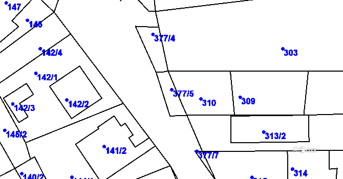 Parcela st. 377/5 v KÚ Lelekovice, Katastrální mapa