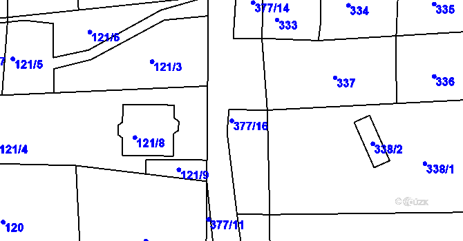 Parcela st. 377/16 v KÚ Lelekovice, Katastrální mapa