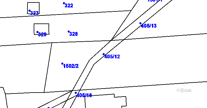 Parcela st. 405/12 v KÚ Lelekovice, Katastrální mapa