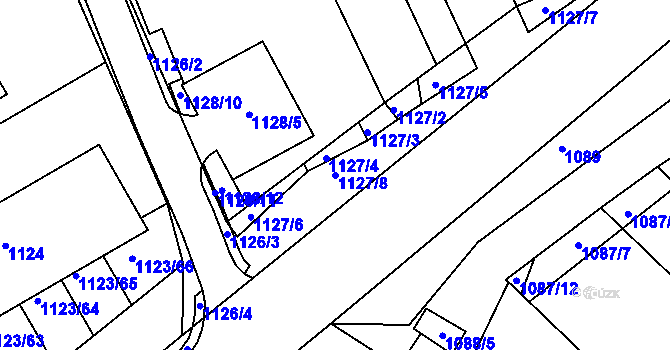 Parcela st. 1127/8 v KÚ Lelekovice, Katastrální mapa