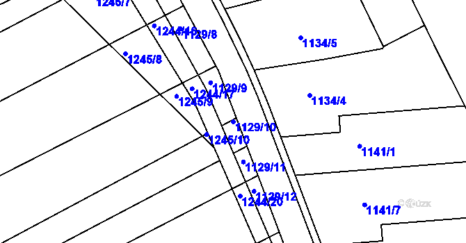 Parcela st. 1129/10 v KÚ Lelekovice, Katastrální mapa