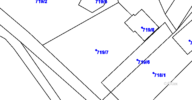 Parcela st. 719/7 v KÚ Lelekovice, Katastrální mapa