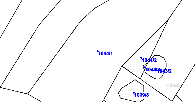 Parcela st. 1044/1 v KÚ Leletice, Katastrální mapa