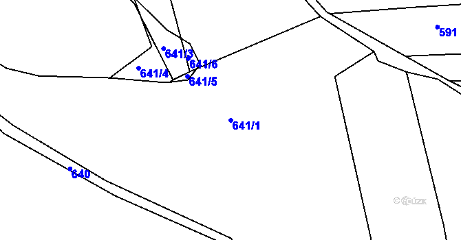 Parcela st. 641/1 v KÚ Leletice, Katastrální mapa