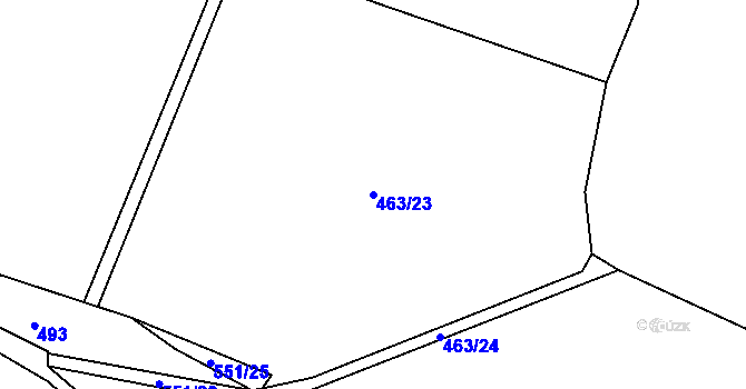 Parcela st. 463/23 v KÚ Leletice, Katastrální mapa