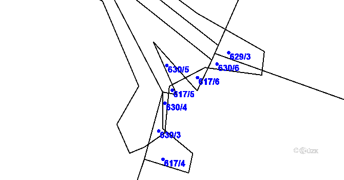 Parcela st. 617/5 v KÚ Leletice, Katastrální mapa