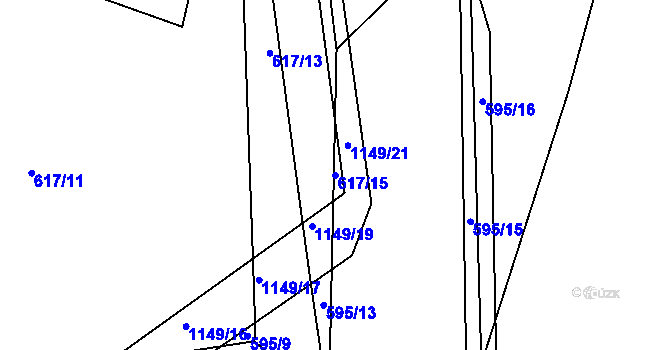 Parcela st. 617/15 v KÚ Leletice, Katastrální mapa