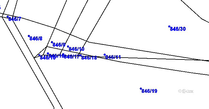 Parcela st. 846/11 v KÚ Leletice, Katastrální mapa