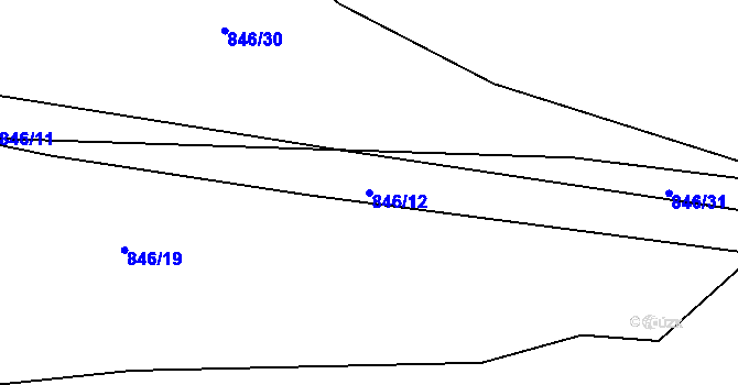Parcela st. 846/12 v KÚ Leletice, Katastrální mapa