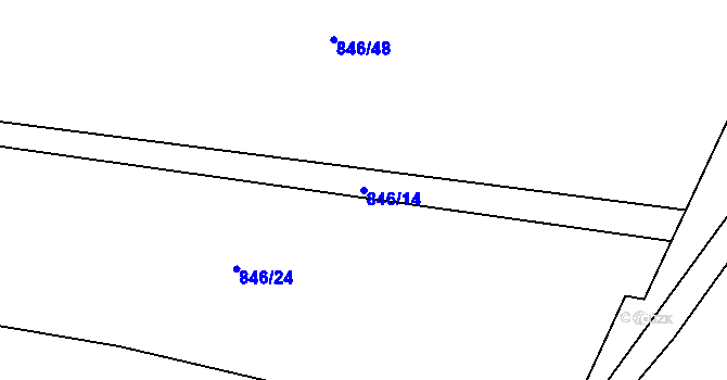 Parcela st. 846/14 v KÚ Leletice, Katastrální mapa