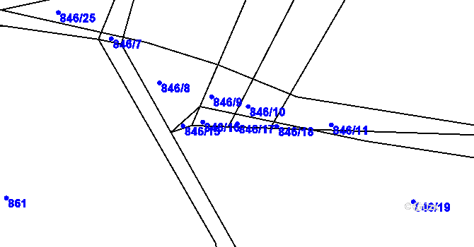 Parcela st. 846/17 v KÚ Leletice, Katastrální mapa