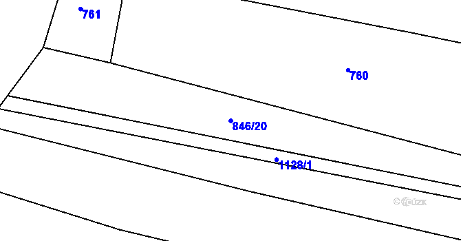 Parcela st. 846/20 v KÚ Leletice, Katastrální mapa