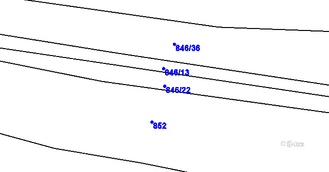 Parcela st. 846/22 v KÚ Leletice, Katastrální mapa