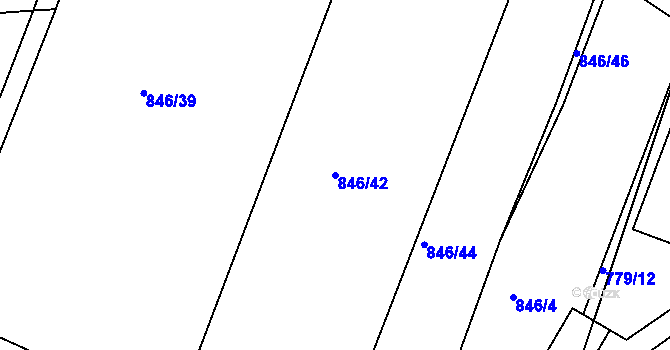 Parcela st. 846/42 v KÚ Leletice, Katastrální mapa