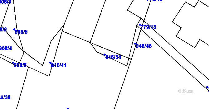 Parcela st. 846/54 v KÚ Leletice, Katastrální mapa