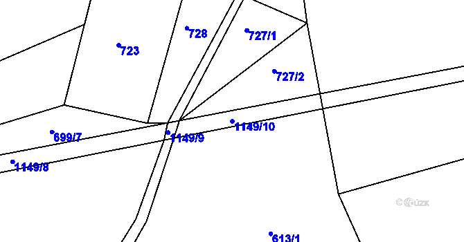 Parcela st. 1149/10 v KÚ Leletice, Katastrální mapa