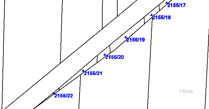 Parcela st. 2155/20 v KÚ Lenešice, Katastrální mapa
