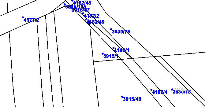 Parcela st. 3915/1 v KÚ Lenešice, Katastrální mapa