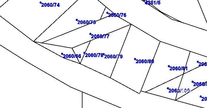 Parcela st. 2060/79 v KÚ Lenešice, Katastrální mapa