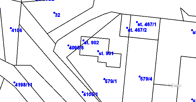 Parcela st. 901 v KÚ Lenešice, Katastrální mapa