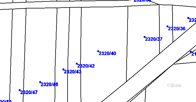 Parcela st. 2320/40 v KÚ Lenešice, Katastrální mapa