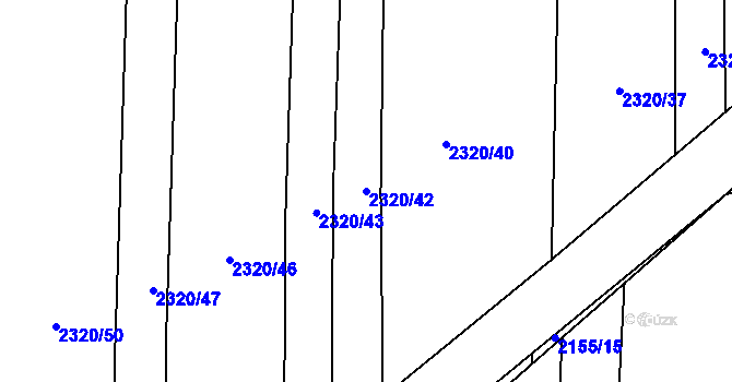 Parcela st. 2320/42 v KÚ Lenešice, Katastrální mapa