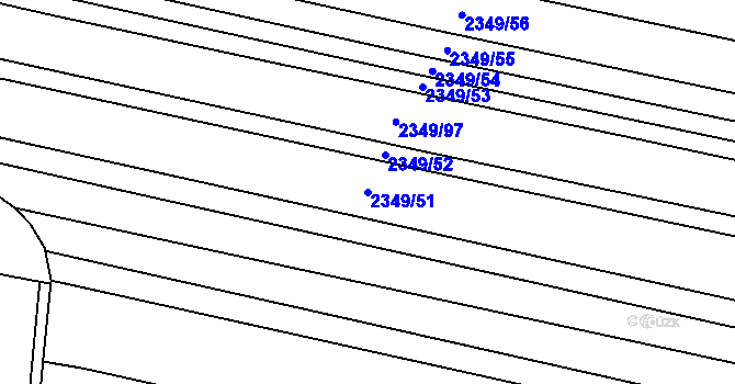 Parcela st. 2349/51 v KÚ Lenešice, Katastrální mapa