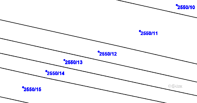 Parcela st. 2550/12 v KÚ Lenešice, Katastrální mapa