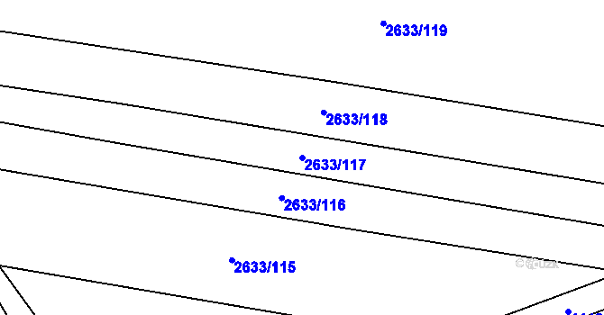 Parcela st. 2633/117 v KÚ Lenešice, Katastrální mapa