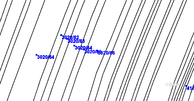 Parcela st. 3020/86 v KÚ Lenešice, Katastrální mapa