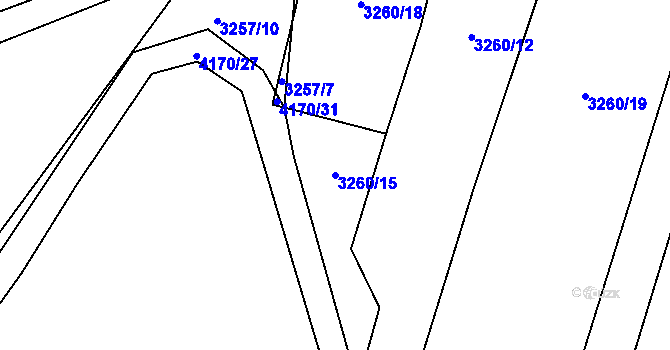Parcela st. 3260/15 v KÚ Lenešice, Katastrální mapa