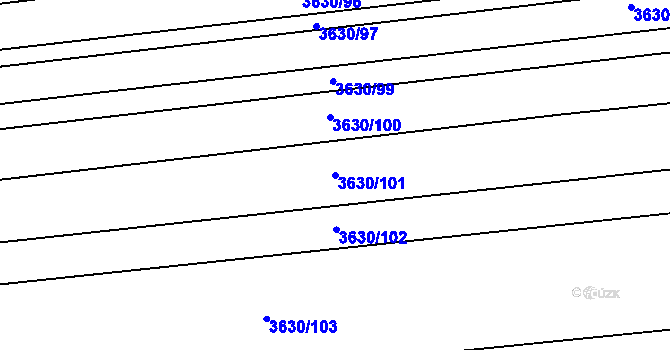 Parcela st. 3630/101 v KÚ Lenešice, Katastrální mapa
