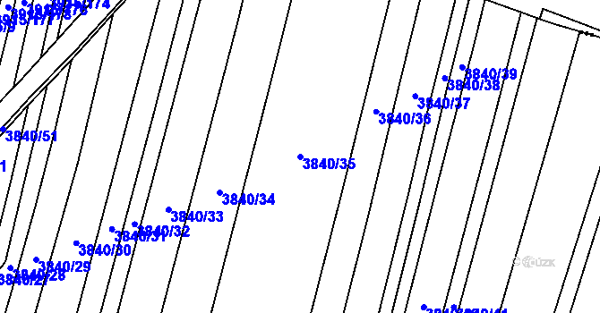 Parcela st. 3840/35 v KÚ Lenešice, Katastrální mapa