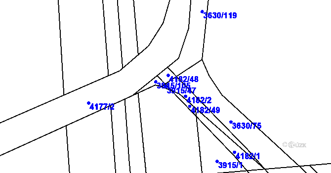 Parcela st. 3915/47 v KÚ Lenešice, Katastrální mapa