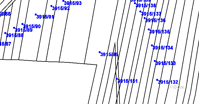 Parcela st. 3915/95 v KÚ Lenešice, Katastrální mapa