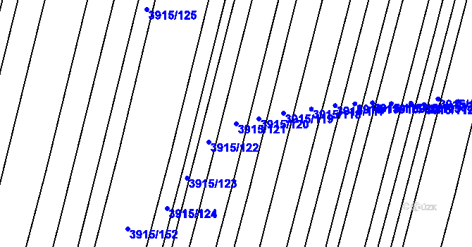 Parcela st. 3915/121 v KÚ Lenešice, Katastrální mapa