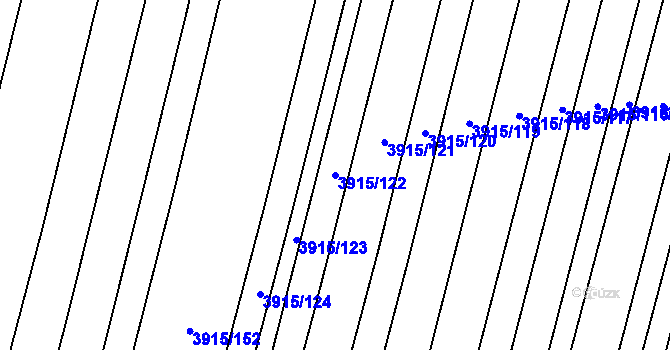 Parcela st. 3915/122 v KÚ Lenešice, Katastrální mapa