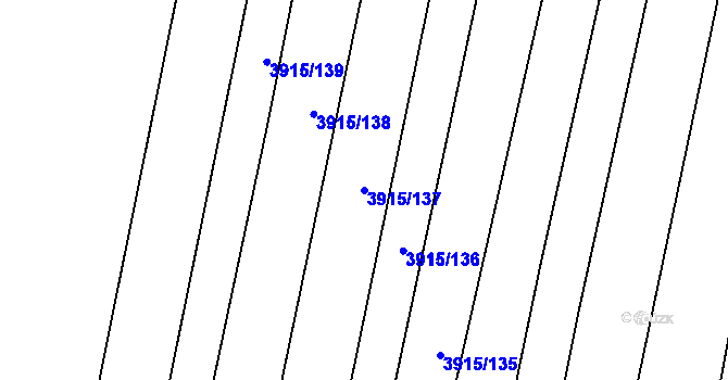 Parcela st. 3915/137 v KÚ Lenešice, Katastrální mapa