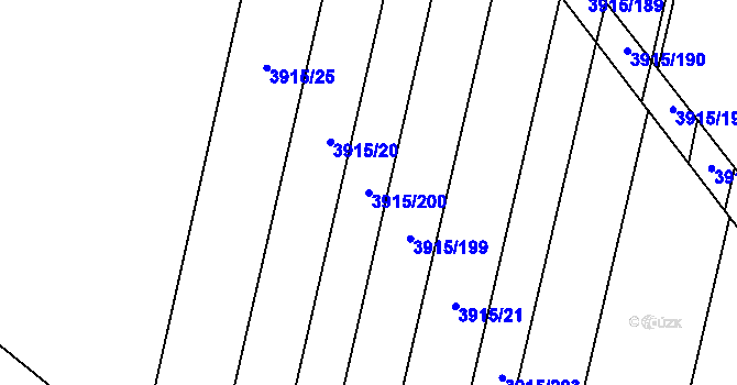 Parcela st. 3915/200 v KÚ Lenešice, Katastrální mapa